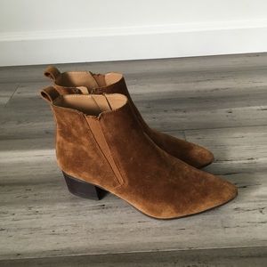 Tan suede booties